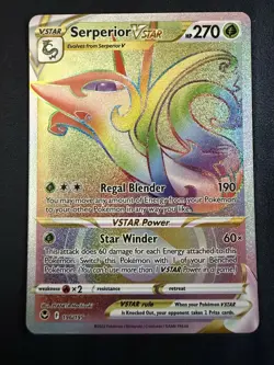 Serperior VSTAR 196/195 Pokemon Silver Tempest Full Art Holo NM - Image 1