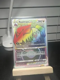 Pokemon TCG Regidrago VSTAR Silver Tempest Rainbow Secret Rare Card 201/195 NM - Image 1
