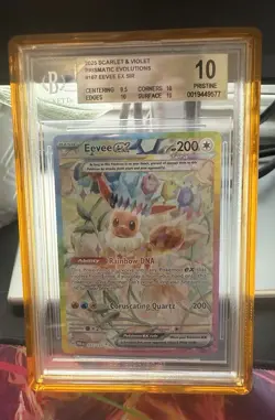 Pokemon Eevee EX SIR 167/131 PRE-EN 2025 BGS Pristine 10 POP 9 - Image 1