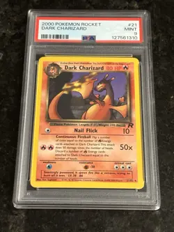Dark Charizard 21/82 Team Rocket PSA 9 Mint Non Holo Pokemon 2000 WOTC - Image 1