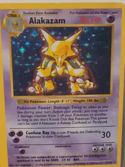 Alakazam 1/102 Base Set Shadowless 1999 Pokemon TCG Holo Rare - Image 2