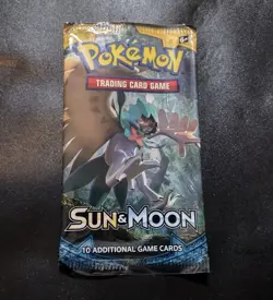 EMPTY Pokemon Sun & Moon Base Pack Wrapper Decidueye Art - Image 1