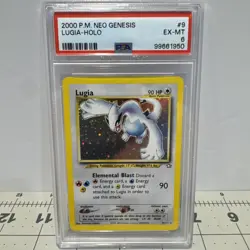 Pokemon Lugia Neo Genesis Unlimited Holo Rare #9 PSA 6 - Image 1