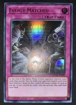 Yugioh Evenly Matched MAMA-EN099 Ultra Rare 1st Ed NM w/Tracking - Image 2