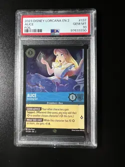 Disney Lorcana Alice Growing Girl 137/204 Legendary Foil PSA 10 - Image 1