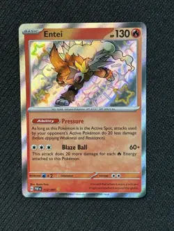 NM Entei 112/091 Paldean Fates Holo Pokemon Card - Image 1