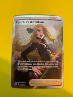 Pokemon TCG Cynthia's Ambition Trainer Rare Holo Card 169/172 Brilliant Stars - Image 1