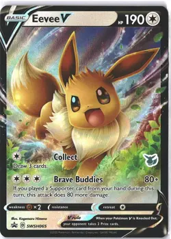 Eevee V SWSH065 SWSH: Sword & Shield Promo Cards Holo Full Art NM - Image 1