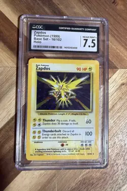 Pokemon TCG Zapdos Base Set 16/102 CGC 7.5 Holo 1999 Nintendo Card Stock - Image 1