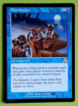 1x OVERBURDEN - Prophecy, Enchantment, Rare, MTG 39/143 - Image 3