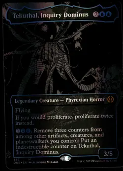 1x Foil Tekuthal, Inquiry Dominus (Oil Slick Raised Foil) - Phyrexia: All Will B - Image 1