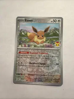 Pokemon TCG Prismatic Evolutions Eevee 074/131 - Stamped Reverse Holofoil Card - Image 1