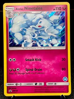 Alolan Ninetails SM128 LP Holo Bleed w/30 Stamp Fairy Pokemon Black Star Promo! - Image 2