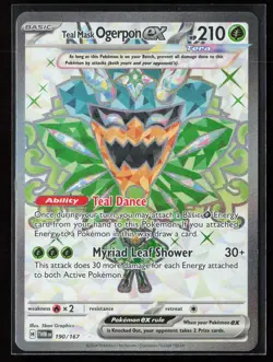Teal Mask Ogerpon ex 190/167 Ultra Rare Twilight Masquerade Pokemon NM - Image 1