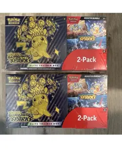 Pokemon Surging Sparks Elite Trainer Box + Booster Bundle, 2-pack ~ LOT OF 2 - Image 1