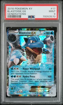2016 POKEMON XY GENERATIONS #17 BLASTOISE EX PSA 9 - Image 1