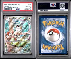 2025 POKEMON PFL EN-PHANTASMAL FLAMES ILLUSTRATION RARE #106 MEOWTH PSA 10 - Image 4