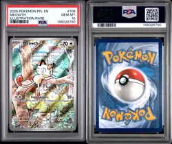 2025 POKEMON PFL EN-PHANTASMAL FLAMES ILLUSTRATION RARE #106 MEOWTH PSA 10 - Image 4