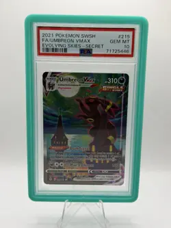 2021 Pokemon Sword & Shield Evolving Skies Umbreon VMAX #215 Fa Secret PSA 10 - Image 1