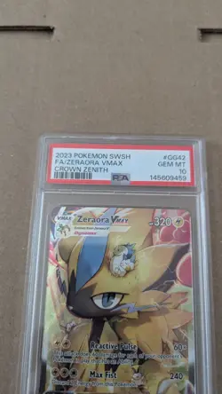 PSA 10 2023 Pokemon SWSH Crown Zenith Zeraora VM Galarian Gallery #GG42/GG70 - Image 2
