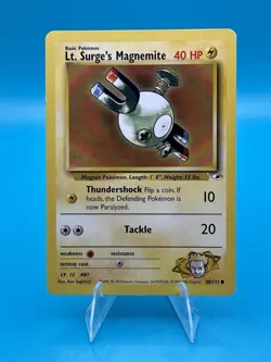 Pokemon TCG 1999-2000 Lt. Surge's Magnemite 80/132 Gym Heroes Vintage MP - Image 1