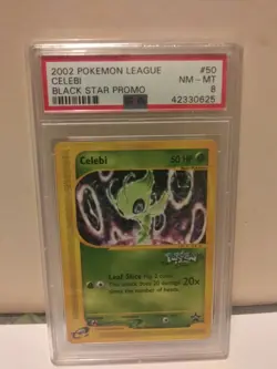 2002 Pokemon League Black Star Promo Celebi #50 PSA 8 - Image 1