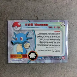 💥 Horsea 2000 Topps Pokemon TV Non Holo Animation Series Blue Logo # 116 - Image 2