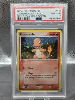 Pokemon Charmander Holo Secret Rare Card 113/112 FireRed & LeafGreen PSA 8 - Image 1