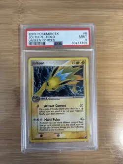 Pokemon Card - Jolteon 8/115 Holo Rare PSA 9 MINT Ex Unseen Forces 2005 Vintage - Image 1