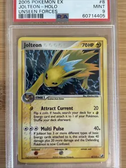 Pokemon Card - Jolteon 8/115 Holo Rare PSA 9 MINT Ex Unseen Forces 2005 Vintage - Image 4