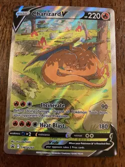 Pokemon Charizard V SWSH260 Sword & Shield Promo Full Art Holo Black Star - Image 3
