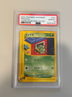 2002 POKEMON JPN THE TOWN ON NO MAP 1ST ED #007 SPINARAK PSA 10 - Image 1