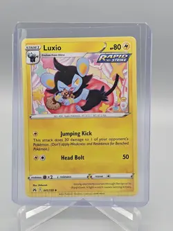 2023 Pokemon Luxio 041/159 Crown Zenith ERROR Full Bottom Crimp Rapid Strike NM - Image 1
