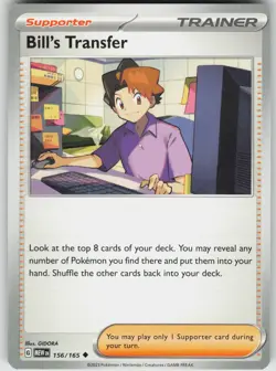 Pokemon Bill's Transfer - 156/165 SV: Scarlet & Violet 151 Uncommon NM - Image 1
