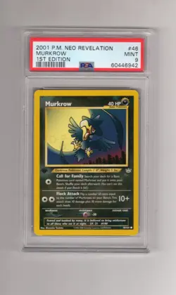 PSA 9 MINT Pokemon 2001 1st Edition Neo Revelation Murkrow #46 - Image 1
