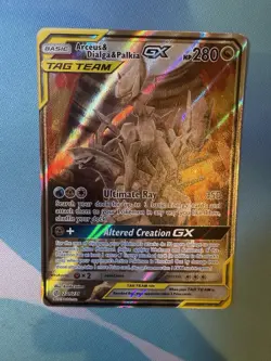 Arceus & Dialga & Palkia GX 221/236 Cosmic Eclipse Alternate Art Pokemon TCG NM - Image 1