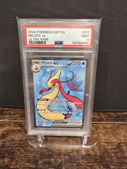 PSA 9 2024 POKEMON SSP EN-SURGING SPARKS | ULTRA RARE MILOTIC EX 217 - Image 1
