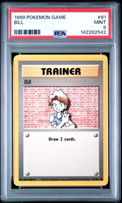 1999 POKEMON BASE SET UNLIMITED #91 BILL PSA 9 - Image 1