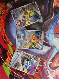 Pokemon First Partner Illustration Turtwig Chimchar Piplup 040 041 042 Set NM - Image 1