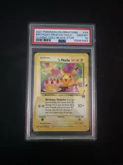 2021 POKEMON CELEBRATIONS CLASSIC COLL #24 BIRTHDAY PIKACHU-HOLO PSA 10 - Image 1