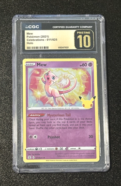 CGC PRISTINE 10 👑 MEW #11 HOLO – 2021 POKEMON CELEBRATIONS - Image 1