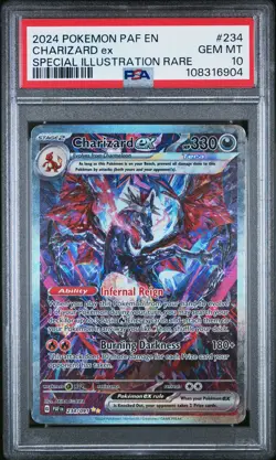 2024 POKEMON PAF EN-PALDEAN FATES SPECIAL ILLUSTRATION RARE CHARIZARD EX PSA 10 - Image 1