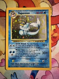 Pokemon Misprint Vaporeon 12/64 NO SYMBOL ERROR MISPRINT Jungle HOLO - Image 1