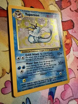 Pokemon Misprint Vaporeon 12/64 NO SYMBOL ERROR MISPRINT Jungle HOLO - Image 2