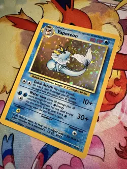 Pokemon Misprint Vaporeon 12/64 NO SYMBOL ERROR MISPRINT Jungle HOLO - Image 3