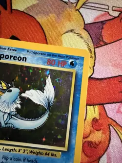 Pokemon Misprint Vaporeon 12/64 NO SYMBOL ERROR MISPRINT Jungle HOLO - Image 5