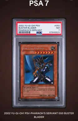 2002 YUGIOH Buster Blader PSV-050 Ultra Rare PSA 7 - Image 2