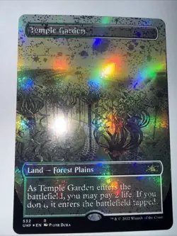 Temple Garden (Borderless) (Galaxy Foil) -Foil Near Mint MTG Unfinity - Image 1