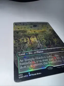 Temple Garden (Borderless) (Galaxy Foil) -Foil Near Mint MTG Unfinity - Image 2