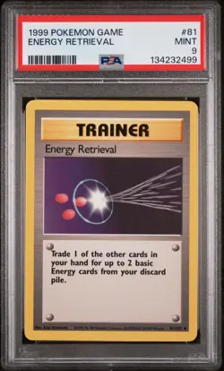 POKEMON CARD 1999 PSA 9 MINT Base Set Unlimited #81 Energy Retrieval - Image 1